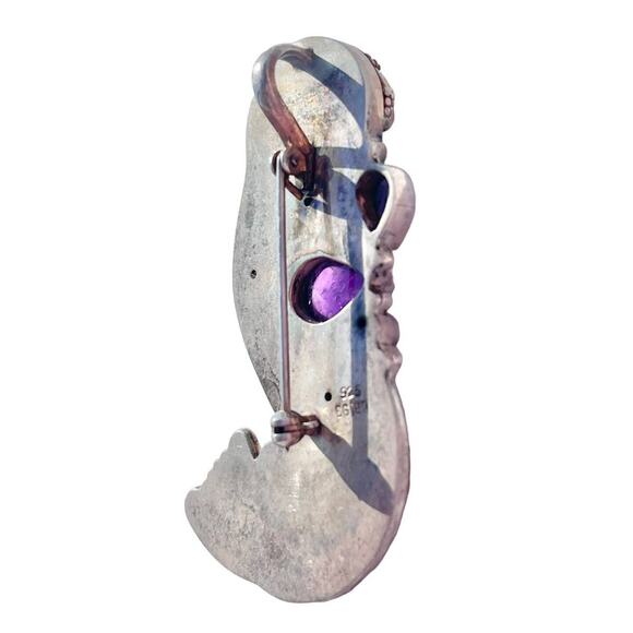 925 Silver Sajen Mermaid PIN PENDANT Abalone Shell Multi Gemstone Bali Goddess - Picture 4 of 10